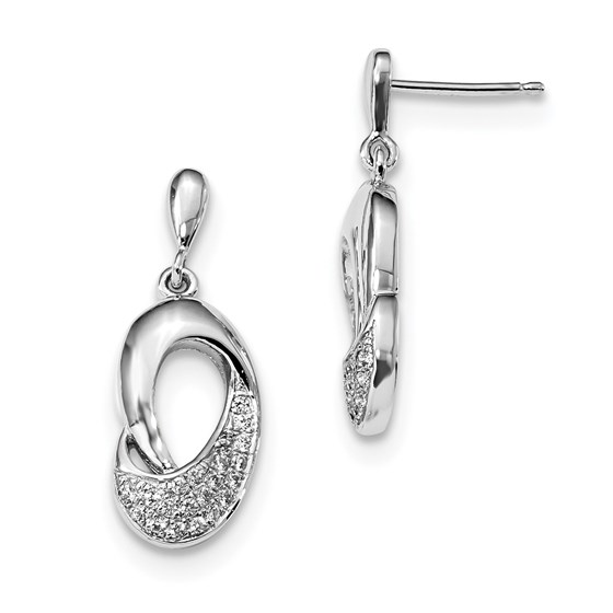 Sterling Silver Zirconia Brilliant Embers Dangle Post Earrings Sterling Silver Zirconia Brilliant Embers Dangle Post Earrings